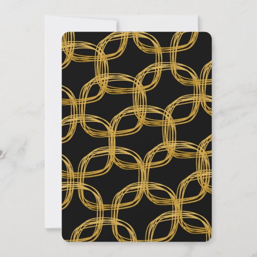 Gold Foil Scribble Circle Chic Wedding Invitations (Dos)