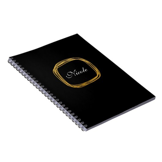 Gold Foil Scribble Circle Moderne Notitieboek Jour (Rechterzijde)