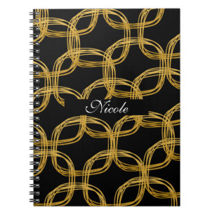 Gold Foil Scribble Circle Moderne Notitieboek Jour