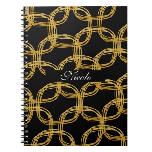 Gold Foil Scribble Circle Moderne Notitieboek Jour (Voorkant)