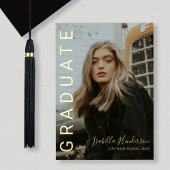 Gold Foil Script 2 Photo Graduation Faire-part