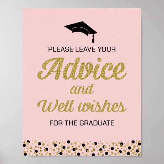 Gold Foil Script Advice and Well wil Afstudeerder Poster (Voorkant)