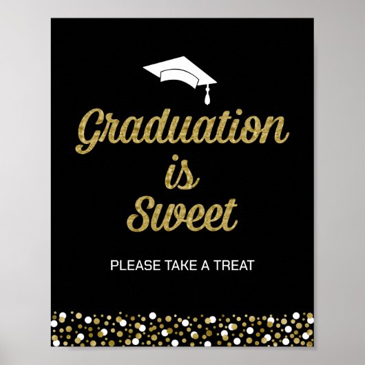Gold Foil Script-Afstuderen is Sweet Afstudeerder Poster (Voorkant)