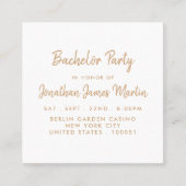 Gold Foil & Script Bachelor Party Ticket Invite (Voorkant)