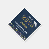 Gold Foil Script Confetti Graduation Party Blue Servet (Hoek)