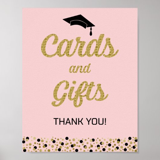 Gold Foil Script Confetti Kaarten en cadeaubonAfst Poster (Voorkant)