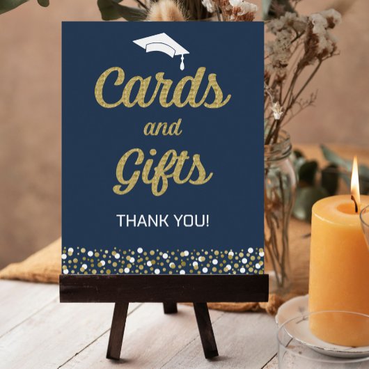 Gold Foil Script Confetti Kaarten en cadeaubonAfst Poster