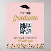 Gold Foil Script Confetti Tip: Afstuderen teken Poster (Voorkant)