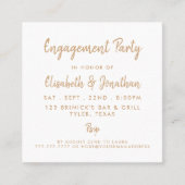 Gold Foil & Script Engagement Invitation de billet (Devant)