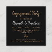 Gold Foil & Script Engagement Party Ticket Uitnodi (Voorkant)