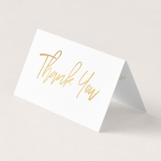 Gold Foil Script Logo Carte de remerciements d'aff (Devant)
