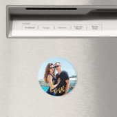 Gold Foil Script Love Magnet photo personnalisé (In Situ (Lave-vaisselle))