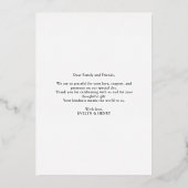 Gold Foil Script Mariage Photo Merci Cartes (Verso)