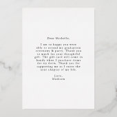 Gold Foil Script Photo Afstuderen - Hartelijk dank Folie Uitnodiging (Achterkant)