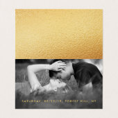 Gold Foil Script Photo Change the Date Card Visitekaartjes (Binnenkant ongevouwen)