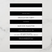 Gold Foil Script Photo Graduparty Folie Uitnodiging (Achterkant)