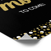 Gold Foil Script S. more Confetti Black Afstudeerd Poster (Hoek)