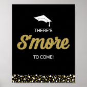 Gold Foil Script S. more Confetti Black Afstudeerd Poster (Voorkant)