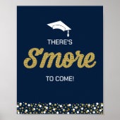 Gold Foil Script S.more Confetti Blue Afstudeerder Poster (Voorkant)
