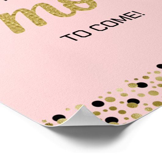 Gold Foil Script S. more Confetti Pink Afstudeerde Poster (Hoek)