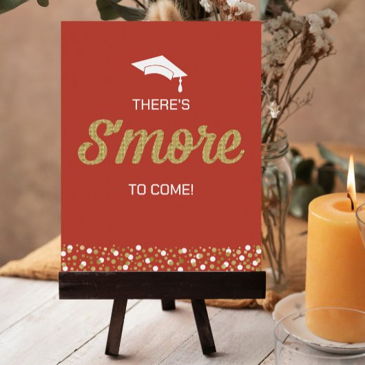 Gold Foil Script S'more Confetti Rood Afstudeerder Poster