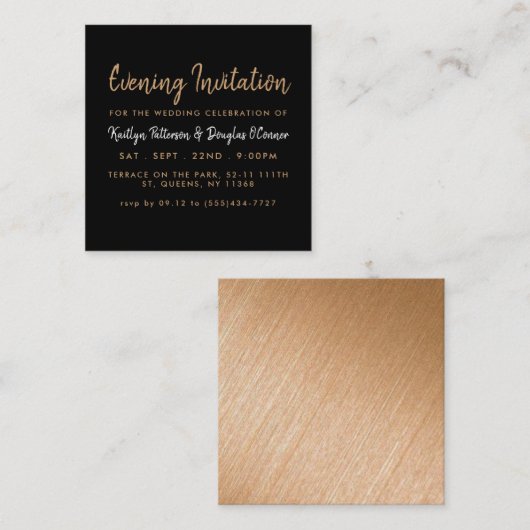 Gold Foil & Script Soirée Événement Ticket Invitat (Devant / Derrière)