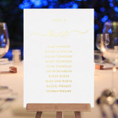 Gold Foil Script Table Number Seating Chart Folie Uitnodiging