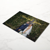 Gold foil script trouwfoto bedankt je kaart (Gedraaid)