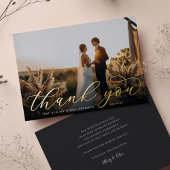 Gold Foil Script Weduwfoto Hartelijk dank Folie Uitnodiging