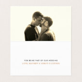 Gold Foil Script Weduwfoto Hartelijk dank Visitekaartjes (Binnenkant ongevouwen)