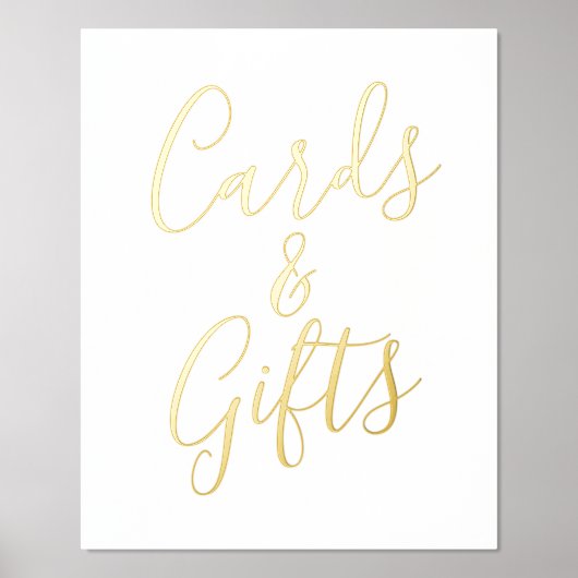 Gold Foil Script Weduwkaarten en cadeaubonborden Folie Afdrukken (Voorkant)