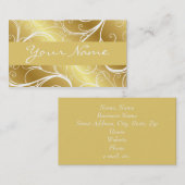 Gold Foil Scroll Elegant Visitekaartje (Voorkant / Achterkant)