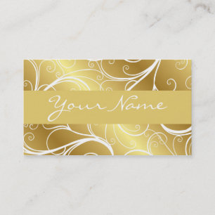 Gold Foil Scroll Elegant Visitekaartje