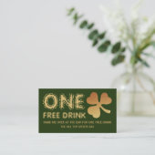 Gold Foil Shamrock, St Patrick's Day Drink Ticket (Staand voorkant)