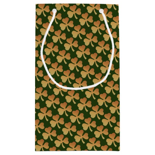 Gold Foil Shamrock, St Patrick's Day Party Klein Cadeauzakje (Achterkant)