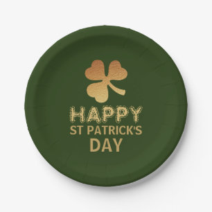 Gold Foil Shamrock, St Patrick's Day Party Papieren Bordje