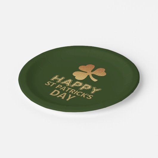 Gold Foil Shamrock, St Patrick's Day Party Papieren Bordje (Gekanteld)