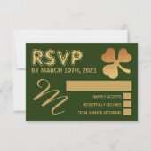 Gold Foil Shamrock, St Patrick's Day Party RSVP (Voorkant)