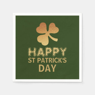 Gold Foil Shamrock, St Patrick's Day Party Servet