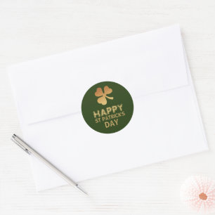 Gold Foil Shamrock, St Patrick's Day Ronde Sticker