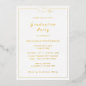 Gold Foil Shiny Luxury Graduation Party Invitation Folie Uitnodiging (Voorkant)