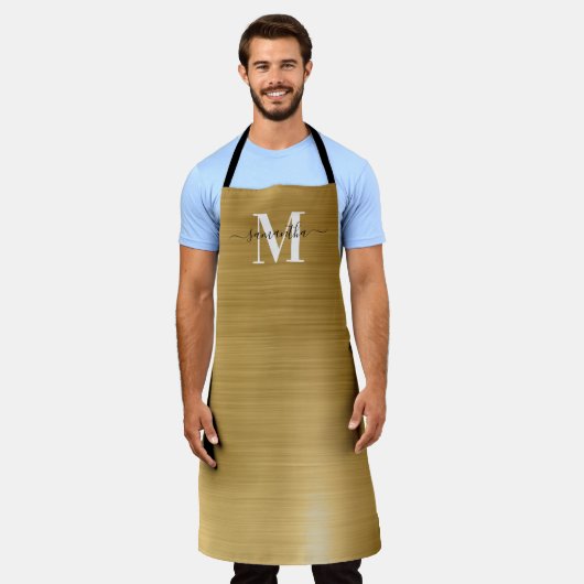 Gold Foil Signature Modern Monogram Schort (Gedragen)