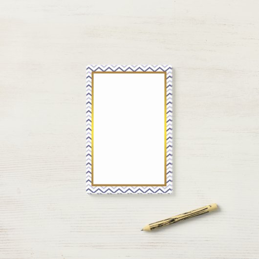 Gold Foil Silver Gray Chevron Zigzag Pattern Post-it® Notes (Op bureau)