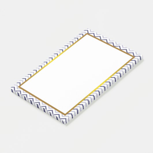 Gold Foil Silver Gray Chevron Zigzag Pattern Post-it® Notes (Schuin)
