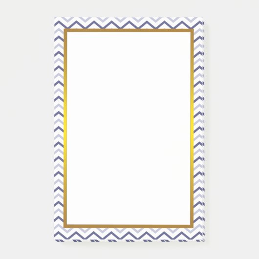 Gold Foil Silver Gray Chevron Zigzag Pattern Post-it® Notes (Voorkant)