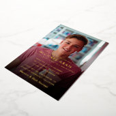 Gold Foil Simple Bar Mitzvah Photo Foil Invitation (Rotation)