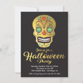 Gold Foil Skull Halloween invitations de la partie (Devant)