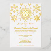 Gold Foil Snowflakes Invitation de mariage (Recto)