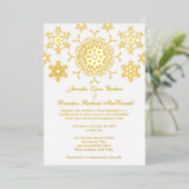 Gold Foil Snowflakes Invitation de mariage (Debout devant)