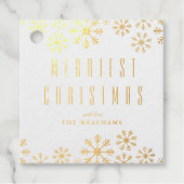 Gold Foil Snowflakes kerstfeestdag cadeau Label (Voorkant)